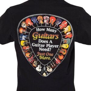 Guitar Player T Shirt Mens Size Small Black Just One More Guitar